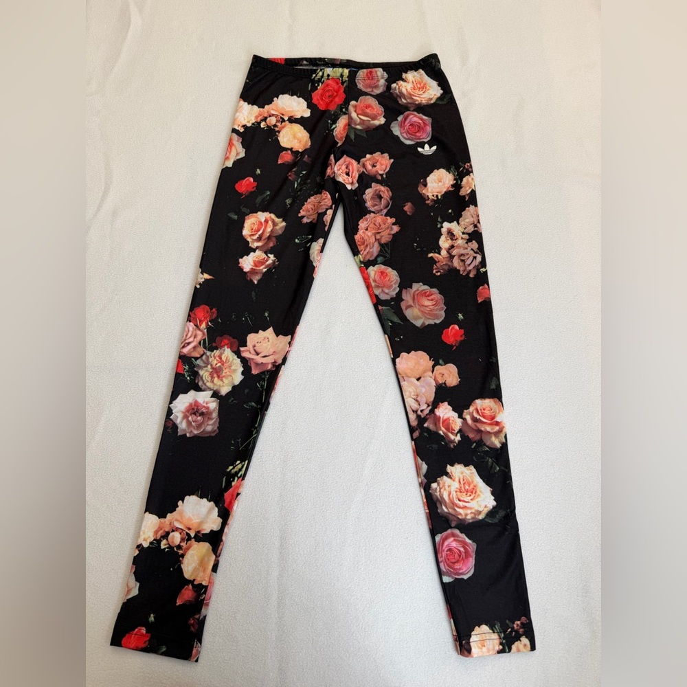 Adidas Black Floral Leggings